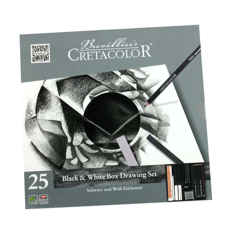 Cretacolor Black and White Box Metal 25-piece