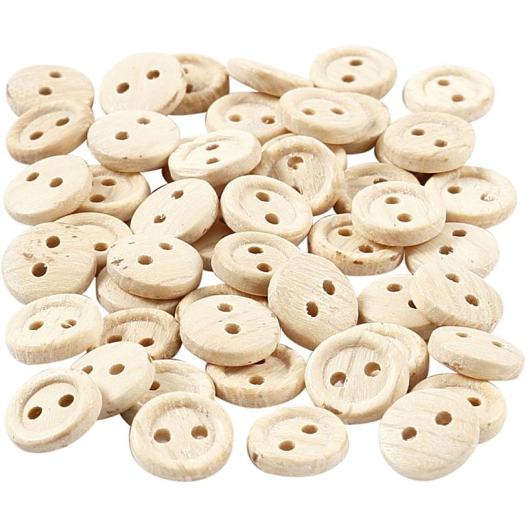 CC Houten Knopen 8 mm 50 stuks