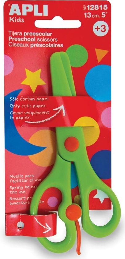 Apli Kinderschere mit Federmechanismus 13 cm Grün