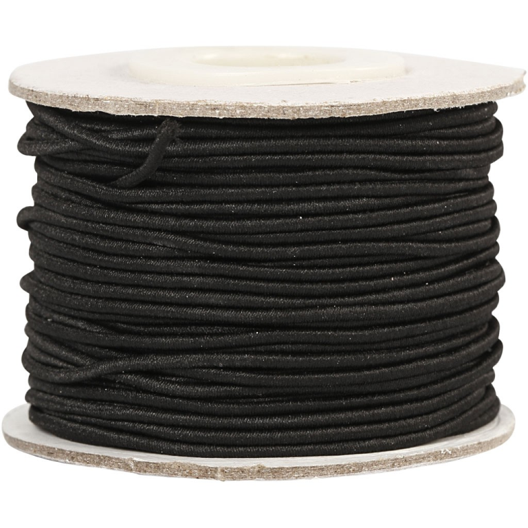 CC Elastiek Koord 1 mm 25 m Zwart
