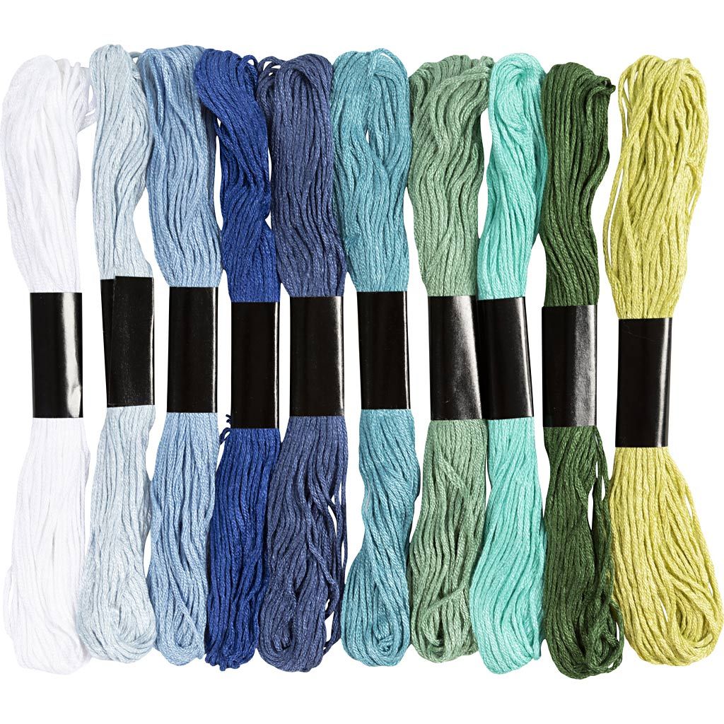 CC Borduurgaren Blauw/groen Harmonie 10 kleuren van elk 8m
