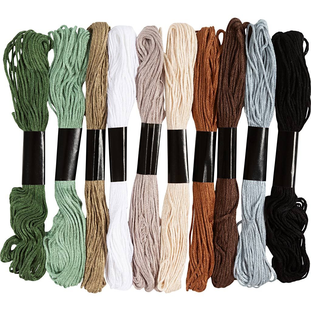 CC Stickgarn Naturfarben 10 Farben à 8m