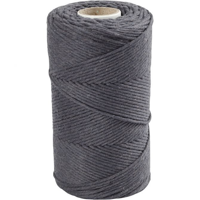 CC Macramékoord 2 mm 198 m Grijs