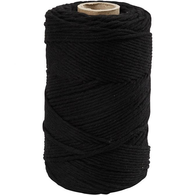CC Macramékoord 2 mm 198 m Zwart