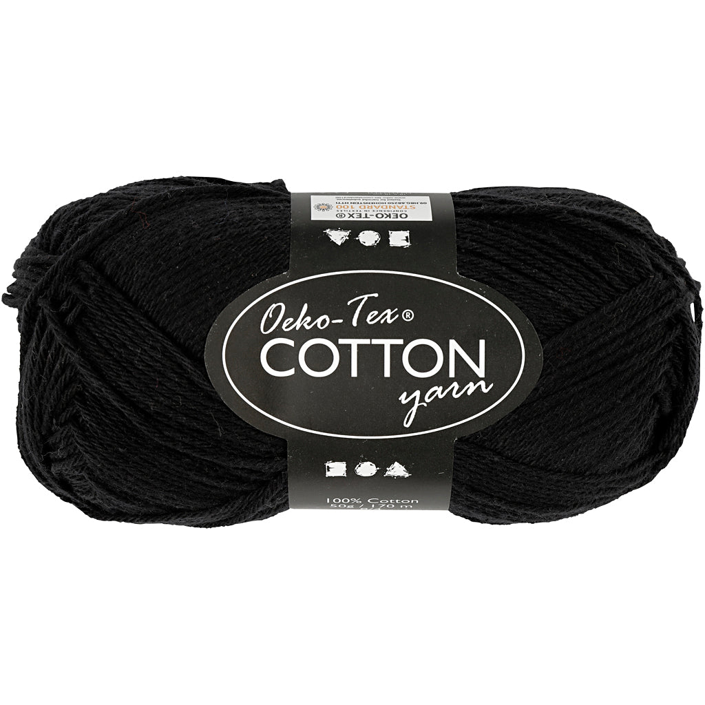 CC Cotton Yarn 8/8 50 gr - Black