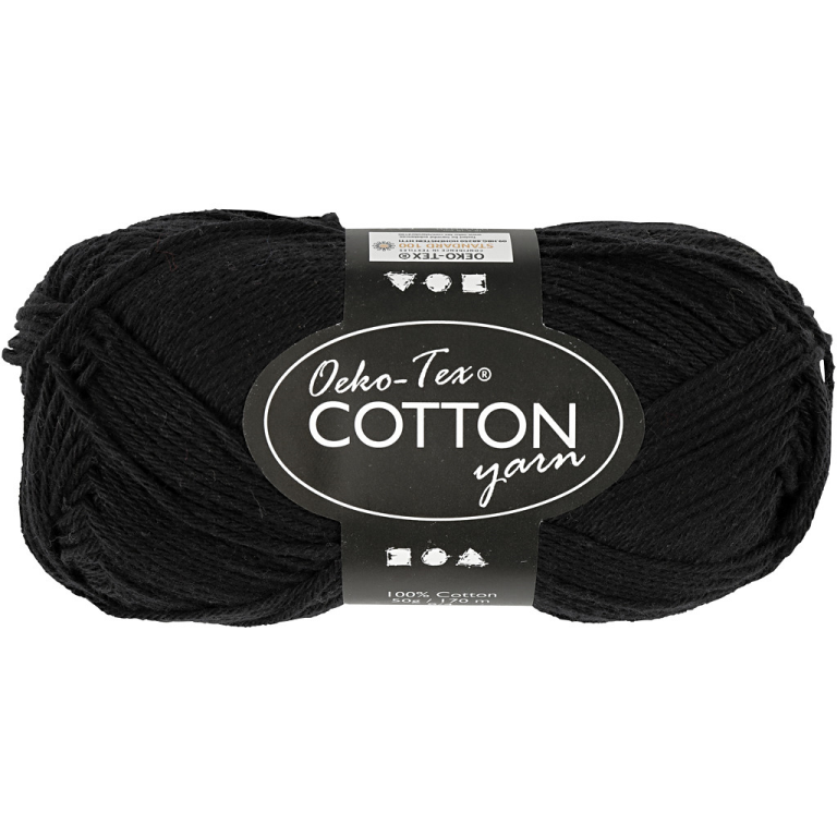 CC Cotton Yarn Maxi 8/4 50g Black