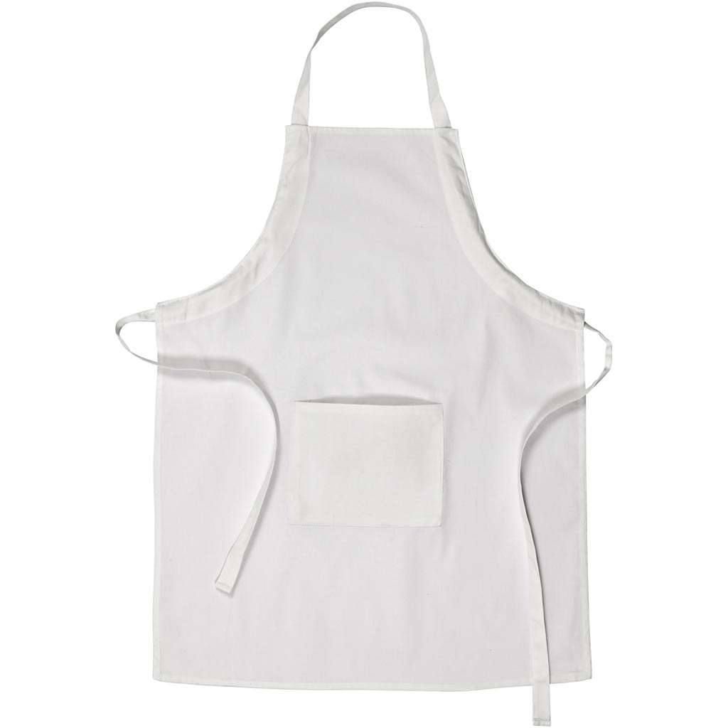 CC Baumwollschürze mit Tasche M-XL cm Weiß