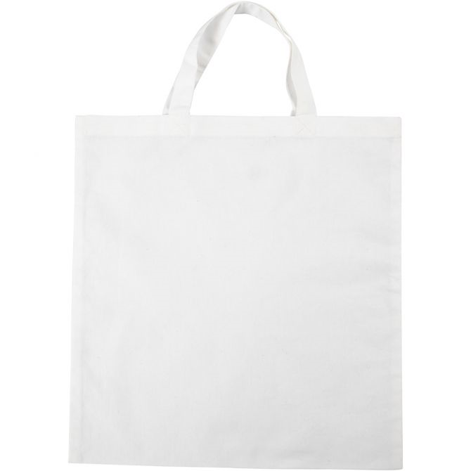 CC Katoenen Tas Korte Hengsels 42 cm wit