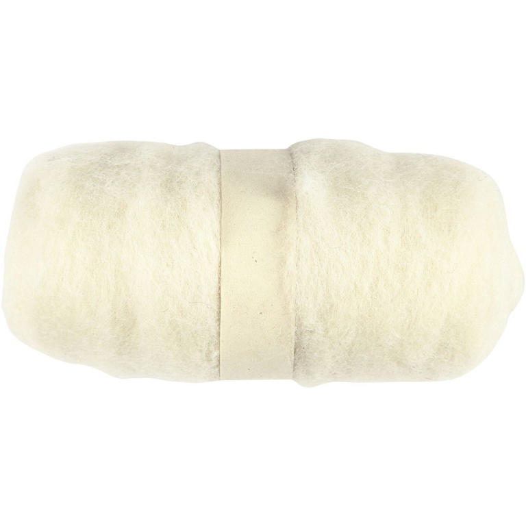 CC Gekaarde Wol 100gr Wit