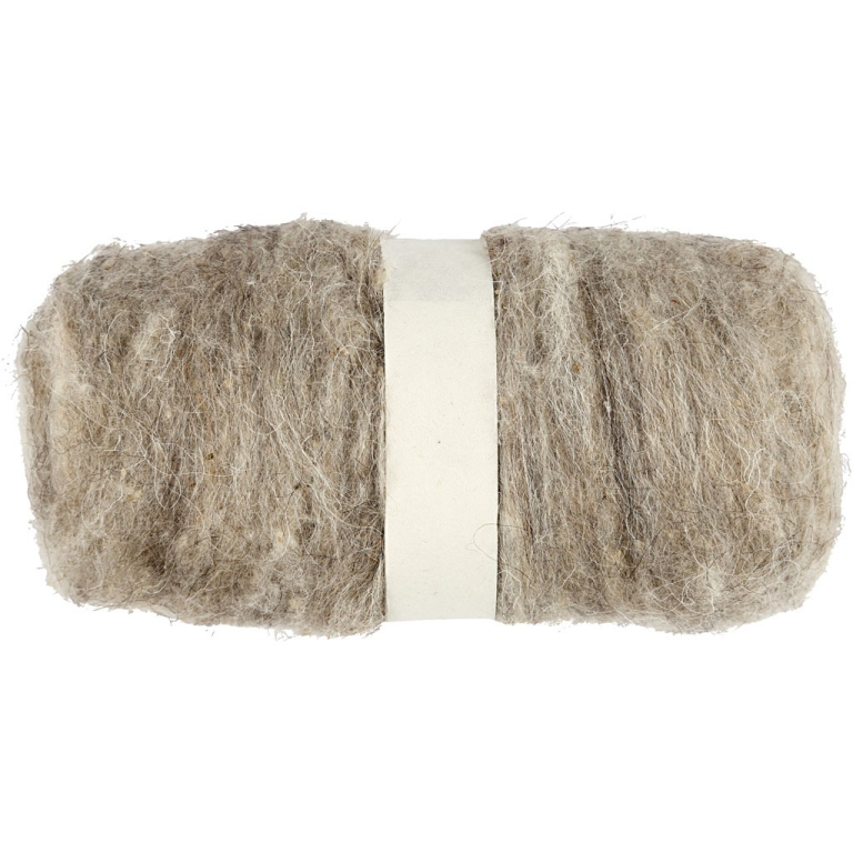 CC Gekaarde Wol 100gr Naturel