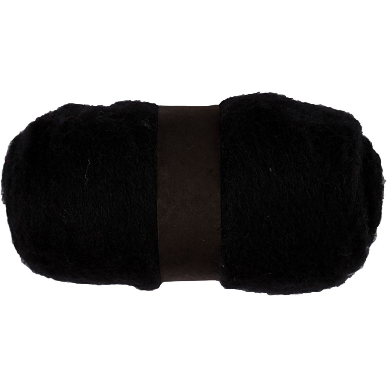 CC Gekaarde Wol 100gr Zwart