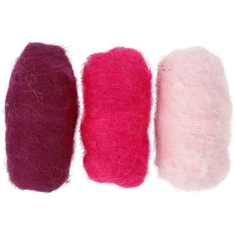 CC Gekardete Wolle Set 3x10gr Rosa Harmonie