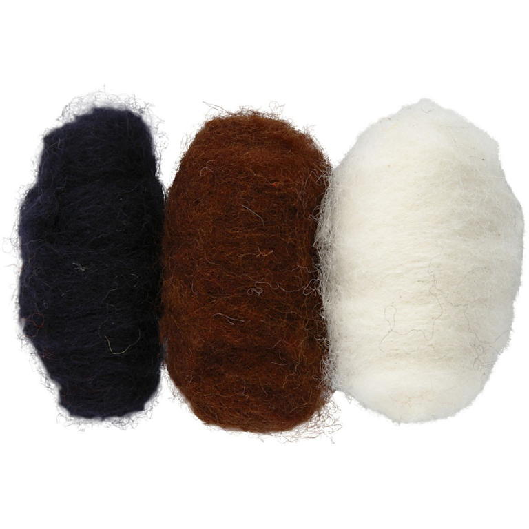 CC Gekaarde Wol Set 3x10gr Natuurlijk