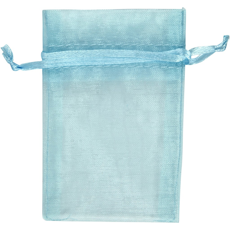 CC Organza bags 7x10 cm Blue 10 pieces