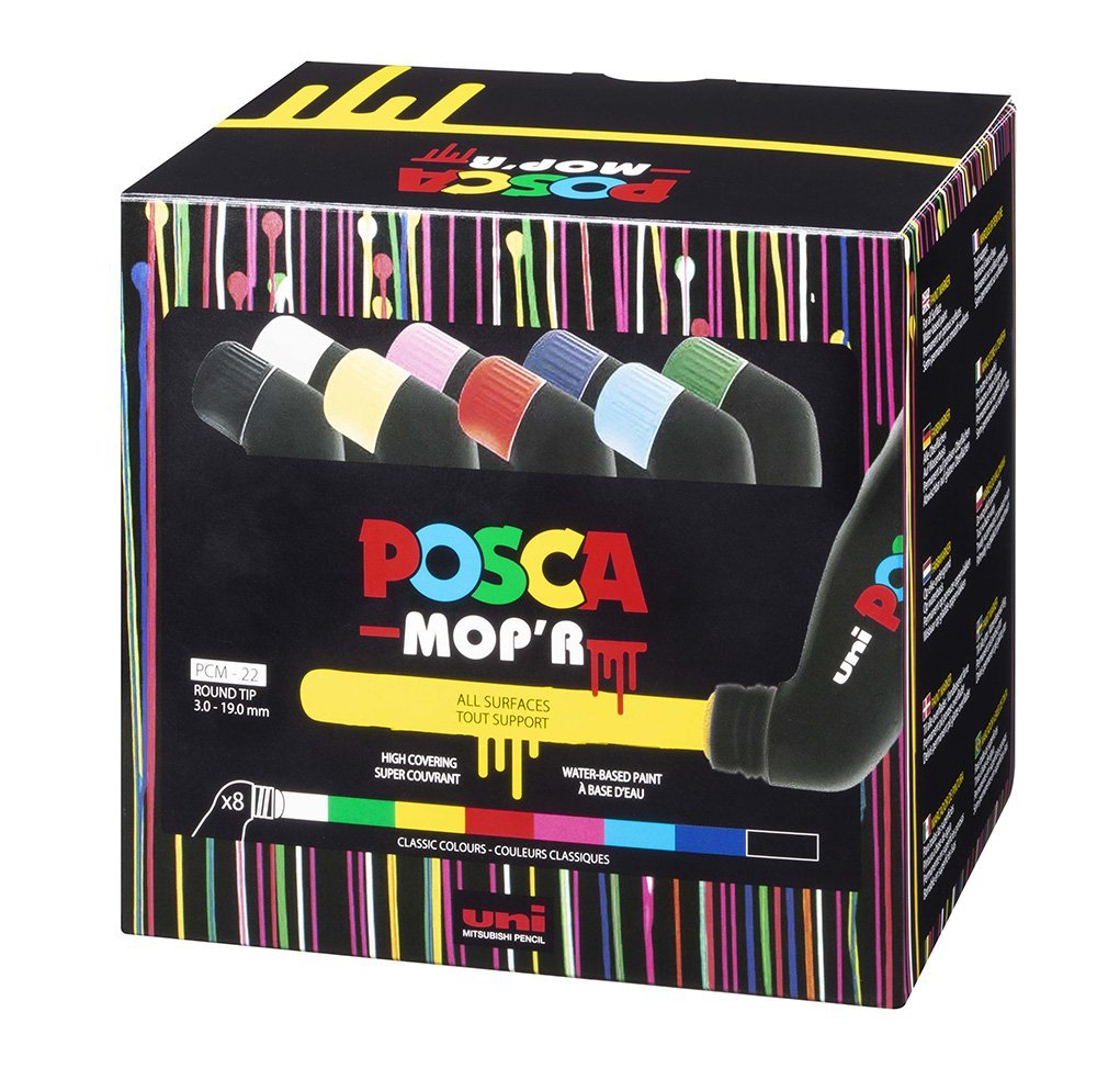 Uni Posca Verfmarker XXL Mop'R 8 Set Klassiek