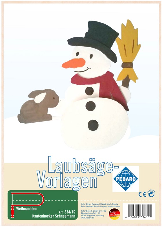 Pebaro Holzbausatz Schneemann 20,9 x 29,5 cm