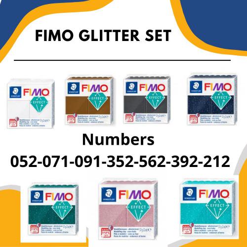 Fimo Klei Glitter Set 7 Stuks - Polymeerklei / Boetseerklei