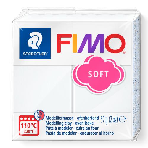 6x Fimo Soft Klei Wit 57g - Polymeerklei & Boetseerklei