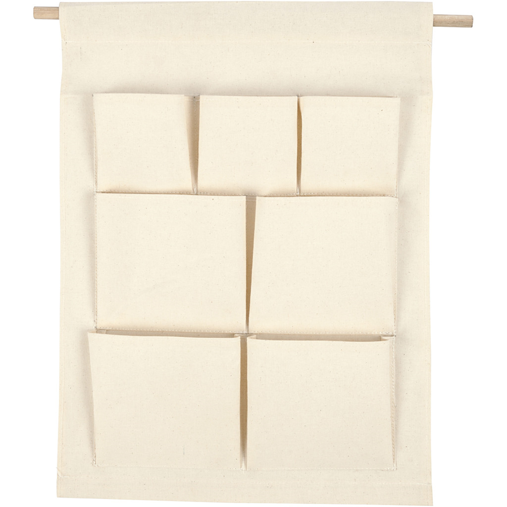 CC Katoen canvas Hangende Organizer 34x46 cm Naturel 7 vakken