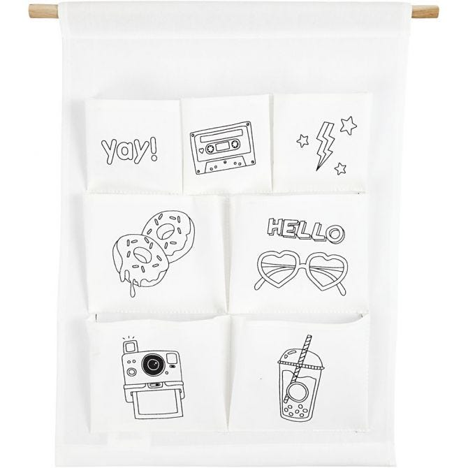 CC Cotton Hanging Organizer Yay 46 cm White