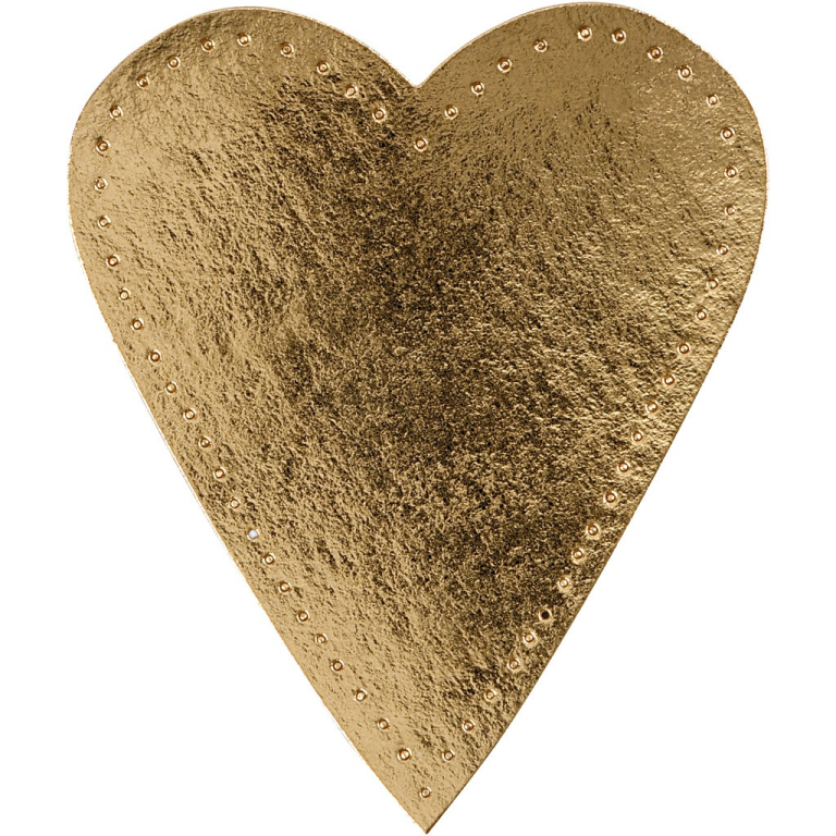 CC Faux Leather Hart 12x10 cm Goud 4 stuks