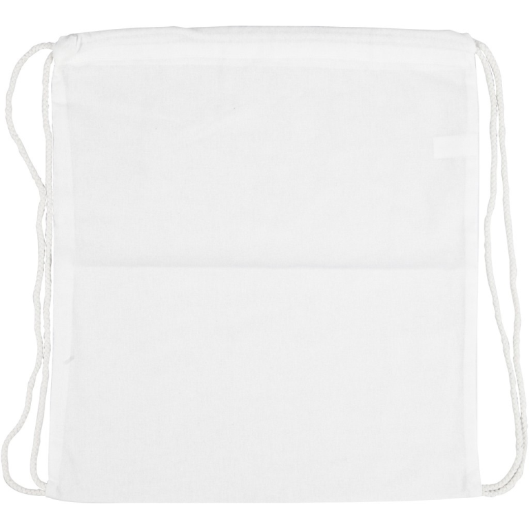 CC Katoenen Rugzak met Treksluiting 37x41 cm wit