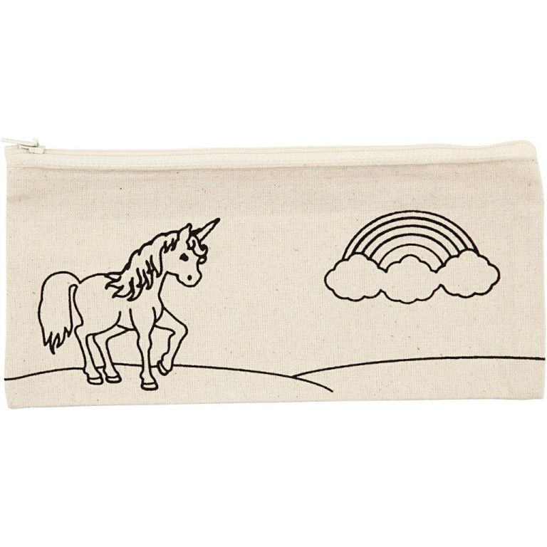 CC Cotton Pencil Case Unicorn 21x9 cm