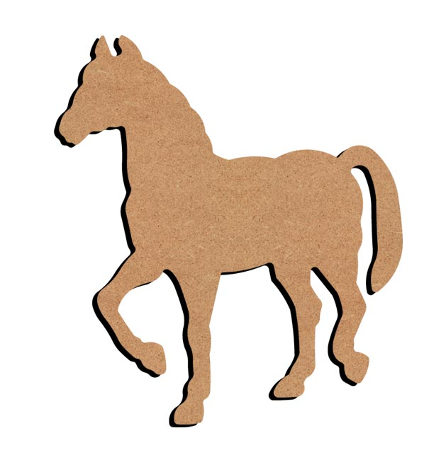 MDF Figuur Lopend Paard 15 cm