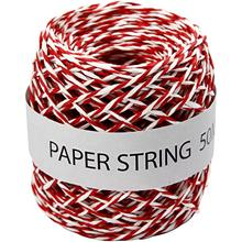 CC Paper Cord 50m Red with White