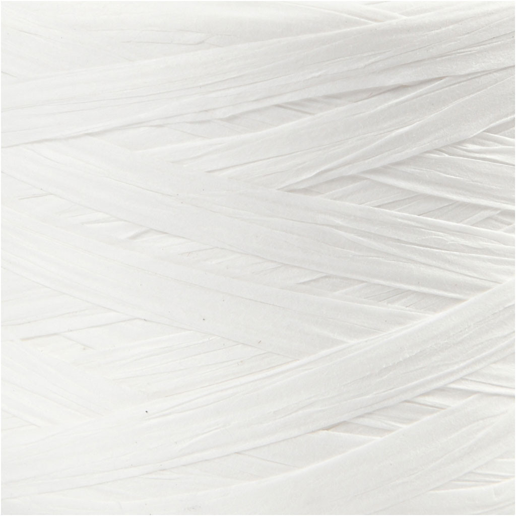 CC Paper Raffia Yarn 8 mm 100 m White