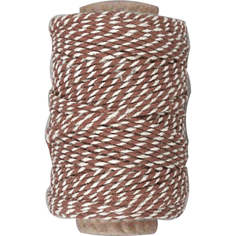CC Striped Cotton Cord 50 m Brown White