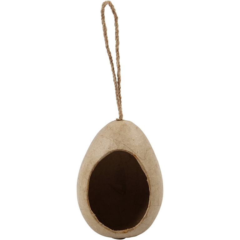 CC Pappmaché Ei Ornament mit Loch 7,5x9,5 cm