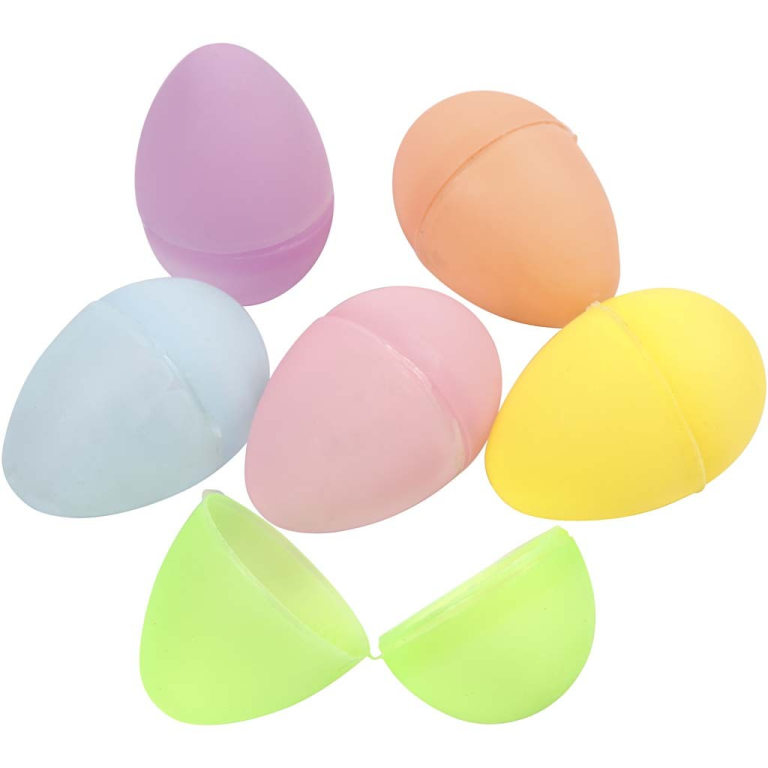 CC Plastikeier h: 4,5 cm Pastell 24 Stück