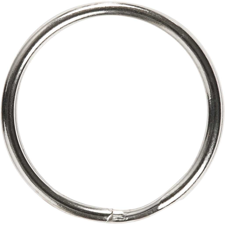CC Sleutelhanger Ring 25 mm Zilver 8 stuks