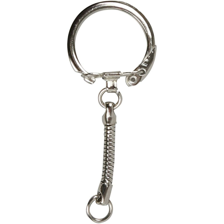 CC Keychain Round 2.3 cm Silver 25 pieces