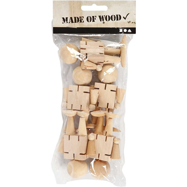 CC Houten Elastiek Figuur 8 cm 5 stuks