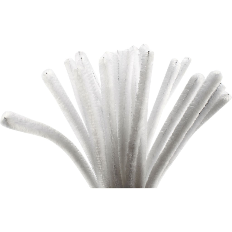 CC Chenilledraad Wit 9mm 25 stuks