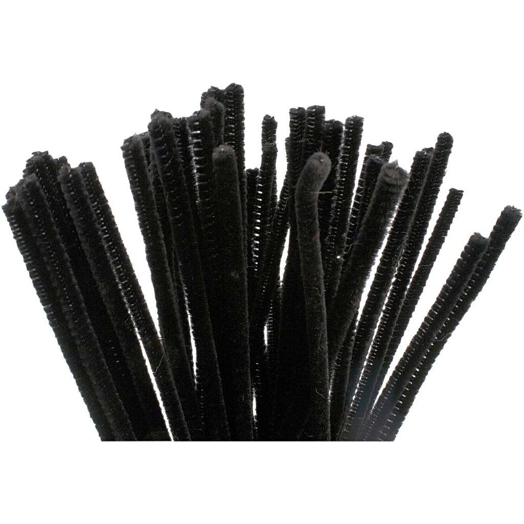 CC Chenilledraad 6 mm Zwart 50 stuks