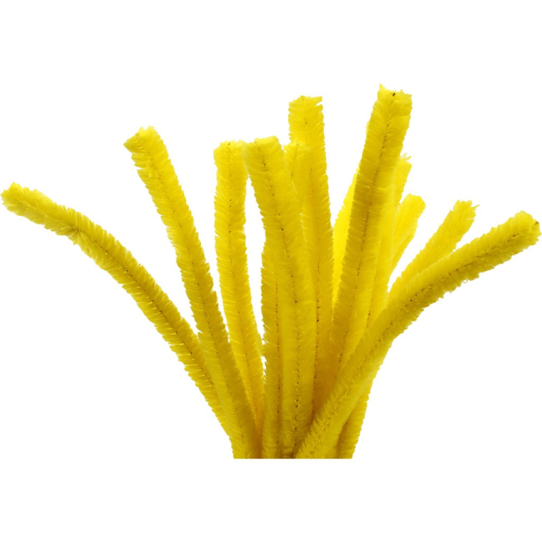 CC Chenille Draht Gelb 15mm 15 Stück
