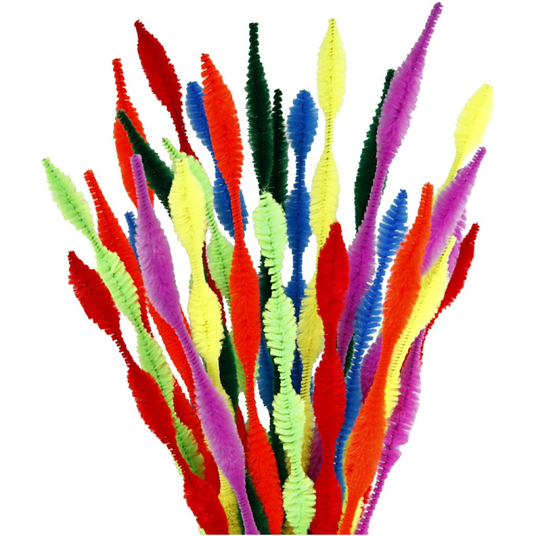 CC Chenilledraad Multigekleurd Golven 5-12mm 28 stuks