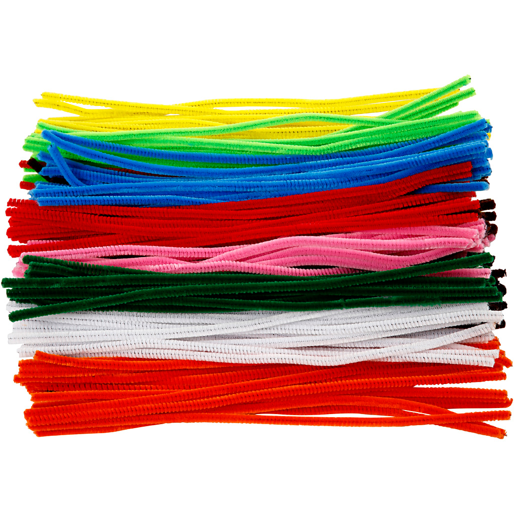 CC Chenilledraad 6 mm 30 cm diverse kleuren 200 stuks