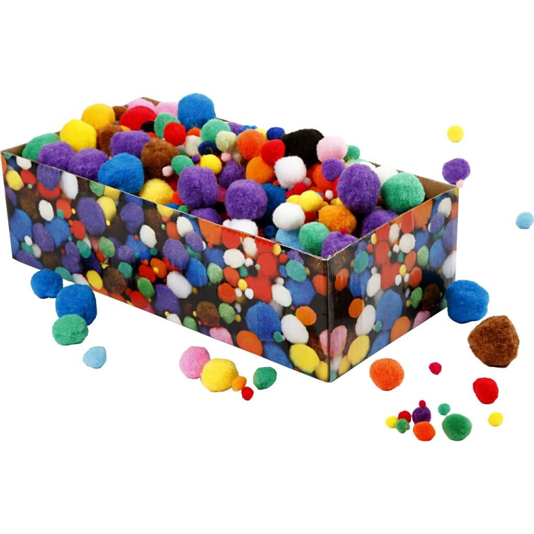 CC Pom-Poms Multigekleurd 5-40 mm 720 stuks