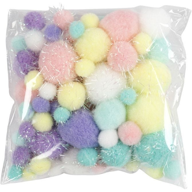 CC Pom-Poms 15-40 mm Multi 75 Stuks