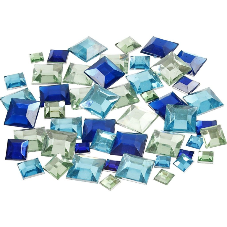 CC Strasstenen Vierkant Blauwe Harmonie 6-12 mm 360 stuks