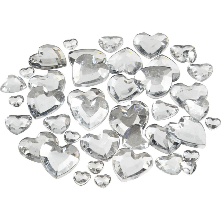 CC Paving Stones Hearts Silver 6-14 mm 252 pieces