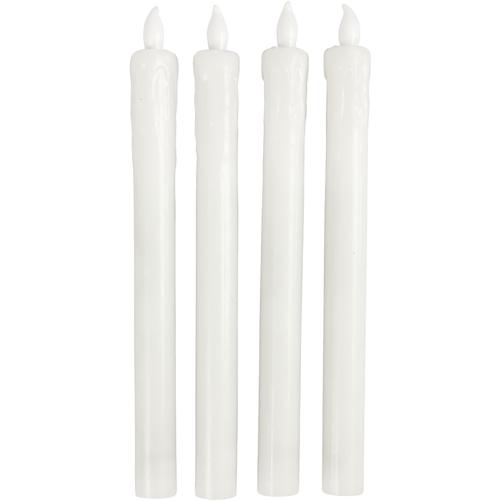 CC LED Kaarsen 24,5 cm Wit 4 stuks