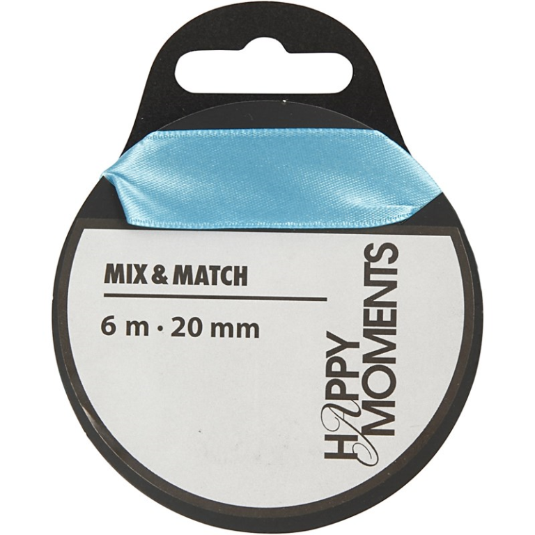 Satijnlint 20 mm 6 m Blauw