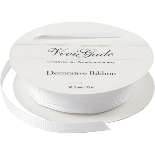 Vivi Gade Grosgrain Lint 5 mm 15 m Wit