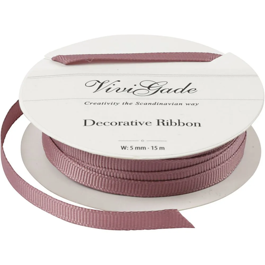 Vivi Gade Grosgrain Lint 5 mm 15 m Roze