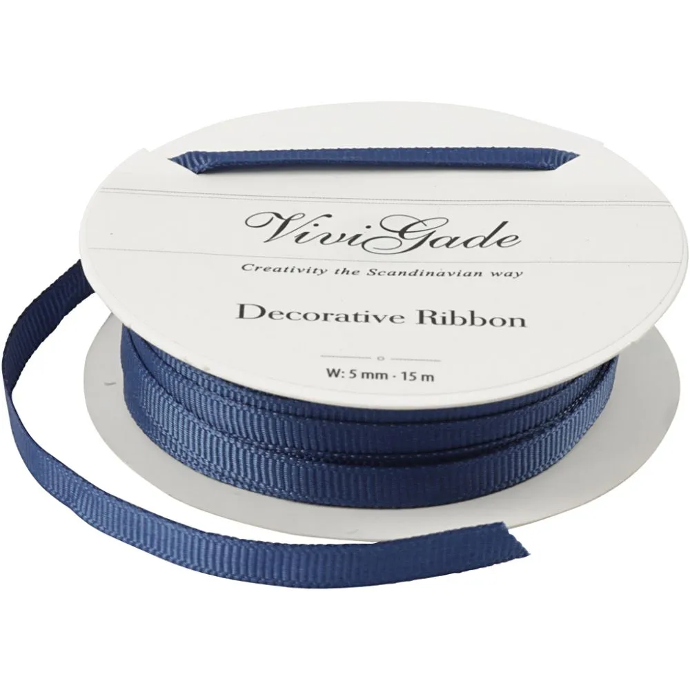 Vivi Gade Ripsband 5 mm 15 m Blau